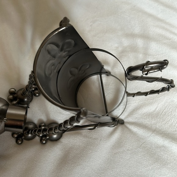 Metal Sculpture Wine Bottle Holder / Steampunk - Picture 6 of 12